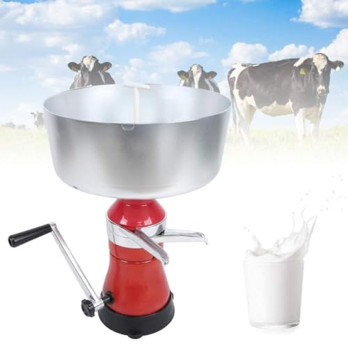 ZIJINGY Electric Milk Skimmer , Dairy Milk Cream Separator Manual Hand Crank, Aluminum Alloy Manual Cream Separator Milk Separating Machine for Home Dairy Farm Use