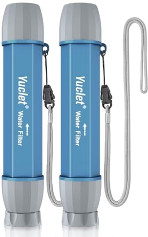 Yuclet Wasserfilter-Strohhalme für Überlebenszwecke, persönliche Trinkhalme zur Wasserreinigung, 2 Stück