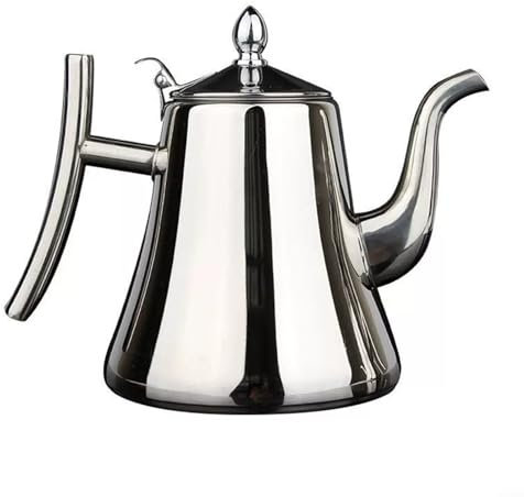 Zoegneer Tetera de acero inoxidable con filtro integrado para cocina de inducción y preparación (2.0 L, plateado)