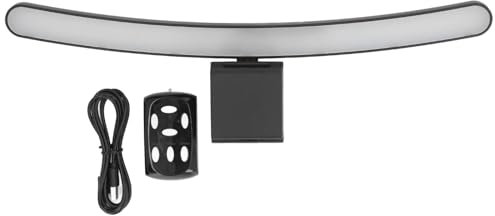 Barra Luminosa per Monitor Computer, Lampada per Monitor Curvo da 15,7 Pollici con 10 Marce Colore e luminosità Regolabili, Telecomando ＆ Oscuramento Touch, Salvaspazio, per