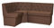 Rodnik Eckbank Orion gepolstert, Sitzbank mit Stauraum, Truhenbank 163x127 cm (Möbelstoff, braun)