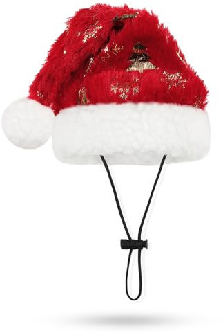 KONVINIT Weihnachtsmütze für Hunde - Nikolausmütze Santa Mütze für Mittelgroß Große Hunde, Weihnachtskostüm Outfits Weihnachts Deko Geschenk, Rot Size L