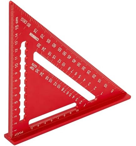MIVOS Escuadra de carpintero 18cm - escuadra de carpintero de aluminio de alta calidad - escuadra de tope, transportador, herramienta de marcado - para marcar y dibujar con precisión