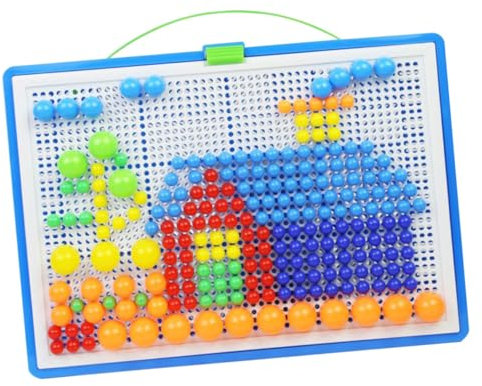 Toyvian Boys and Girls Pegboard Jigsaw Puzzle 296pcs Montessori Toys Early Childhood Educational Toy Random Color