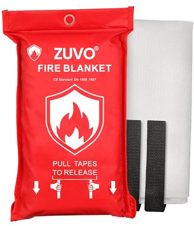 Zuvo Fire Blanket Certified Fire Safety for Home, Kitchen, and Camping - Compact, Reliable Easy-to-Use Emergency Solution