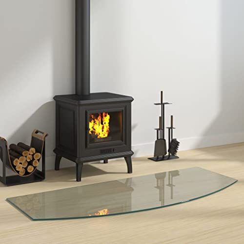 Fireplace Glass Plate, Fireplace Mat Spark Embers Floor Protection 120x50 cm