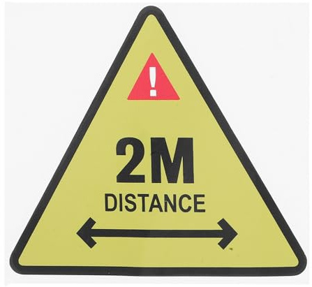 Hemobllo Autocollant de Signalisation de Sécurité Jaune 2 Mètres Distance, Étiquette Autocollante Résistante à L'eau pour Usage Intérieur et Extérieur