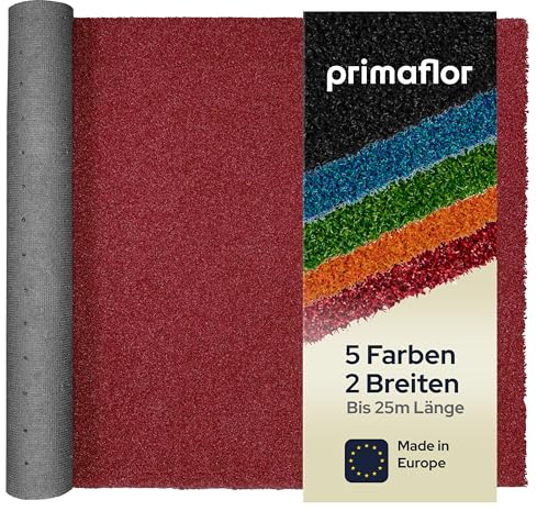 Primaflor Kurzflor Kunstrasen WELLNESS 12mm - Dunkel-Rot, 2,00m x 1,50m, für Boot, Balkon & Sport | wetterfest & wasserdurchlässig | UV-stabiler künstlicher Rasen