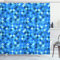 ABAKUHAUS Abstrakt Duschvorhang, Diagonal Karomuster, Stoffliches Gewebe Badezimmerdekorationsset mit Haken, 175 x 180 cm, Türkis Dunkelblau