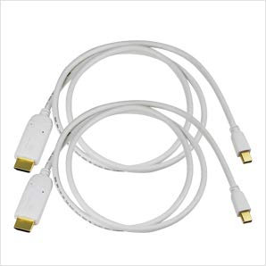 Cablesson 2 Pack x 1m Mini Display Port to HDMI Converter Video Cable Male to Male - 3D with Audio - Thunderbolt to HDMI Adapter for iMac, MacBook Pro, MacBook Air, Mac mini, Microsoft Surface