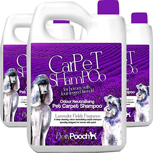 Pretty Pooch Dog Carpet Shampoo Cleaner Solution Lavender 15L - For Machines/Manual Use, Neutralises Pet Urine, Cleans, For Carpets, Rugs, Upholstery,