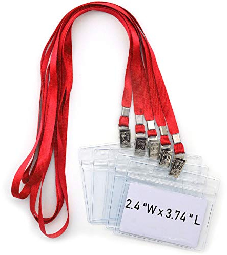 Lanyards with id Holder Name Badges 50 Pcs Horizontal Name Tag Badge Id Card and 50 Pcs Lanyard