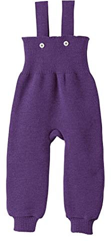 Disana Strick-TRÄGERHOSE Neugeborene & Kleinkind – 100% Bio-Merino – atmungsaktiv, warm Unisex Gr. 50 – 104 - nachhaltig & fair – mit hohem Bund - Made in Germany | Pflaume Gr. 50-56