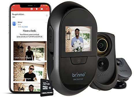 Brinno Gucklochkamera WiFi SHC1000W, Bewegungsmelder & Guckloch-Kamera für Haustür, einfache Installation, 6,9 cm TFT-LCD-Bildschirm, für Gucklochgröße 15/32 Zoll (12 mm) (Gold)
