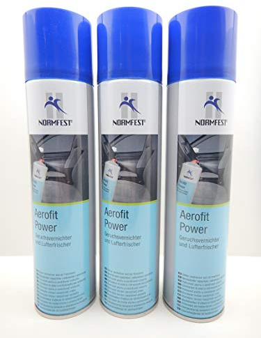 Normfest 3X Aerofit Power Lufterfrischer Himbeer Geruchsvernichter Spray 400ml / pro Dose inkl. HS