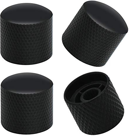 mxuteuk 4Stück Gitarre Knöpfe Schwarz Aluminium Lautstärkeregler Potiknöpfe für E-Gitarren Bassschraube Typ18x17mm KNOB-11-BK