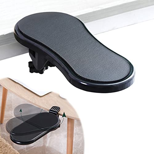 Computer Adjustable Arm Rest Support Bracket,Ergonomic Mouse Arm Elbow Rest Pad,Support for Keyboard Armrest Extender Rotating Mouse Pad Holder for Table, Office, Chair, Desk (Black)