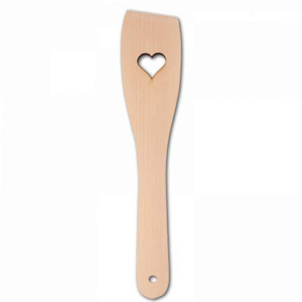 5x HOFMEISTER® Pfannenwender, 30 cm, antibakteriell, hitzebeständig & plastikfrei, keine Kratzer in beschichteten Pfannen, kein Plastik im Essen, 100% Naturprodukt, Buchen-Holz, Herz