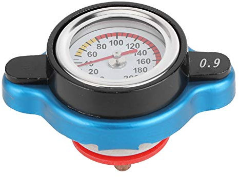 Thermostatischer Kühlerdeckel, universeller Thermostatischer Kühlerverschlussdeckel Kühlerdeckel Wassertankdeckel Auslaufsicher mit Temperaturanzeige (Großer Kopf 0,9 bar)