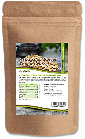 Mynatura Astragalus Wurzel gemahlen I Tragantwurzel I Tee I Kräutertee I Naturprodukt I Ohne Zusätze I Tragant Wurzel I Astragaluswurzel Im Beutel (100g)