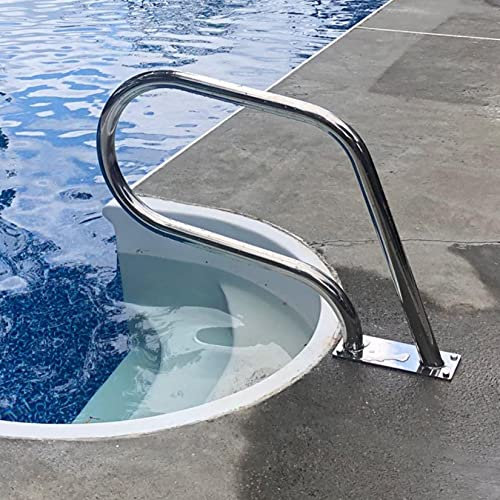 XFPINK-Shelf Barandilla de Escalera de Piscina de 1 Uds, Pasamanos de Piscina de Acero Inoxidable 304 con Base de Montaje rápido, barandillas de Piscina Plateadas