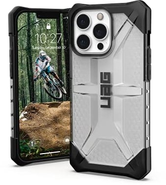Urban Armor Gear Plasma Hülle kompatibel mit Apple iPhone 13 Pro [Wireless Charging kompatibles Cover, Sturzfeste Handyhülle, Erhöhter Rand] ice (transparent)
