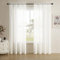 Joydeco Tende trasparenti bianche, lunghezza 183 cm, set di 2 pannelli, in lino, semitrasparente, per camera da letto e soggiorno, tendaggi per finestre, tende in voile con doppia tasca per asta (137