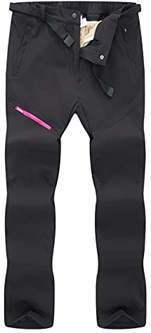 CHENSIYU Regenhose Damen Wasserdicht Winddicht Softshellhose Verdicken Überhose Fleece Warm Hosen Fleecehose Frau Snowboardhose Hose zum Ski Wandern Camping