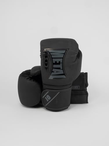METAL BOXE Gants de Boxe Entrainement Starter Noir/Gris 12 oz
