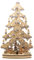 3D Schwibbogen Lichterbogen Holzschnitt als Tannenbaum mit Licht & Glitzer H: 64cm, batteriebetrieben & Timer-Funktion