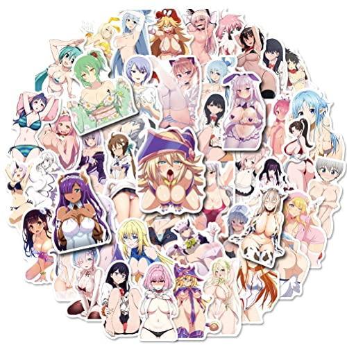 50 Stücke Anime Sexy Girl Aufkleber,Süße Lady Loli Vinyl Aufkleber Wasserdichte Aufkleber für Laptop Motorrad Gepäck Snowboard Kühlschrank Telefon