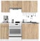 Akord | Set di Mobili da Cucina Lima | Cucina Completa Piccola | Mobile Componibile | Cucina su Misura 180 cm | Cucine Componibili Piccole | Per design moderno e Tradizionale | Bianco|Rovere di Sonoma
