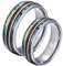 Banemi Ehering Vintage, Ringe für Paare Edelstahl 8 mm Einlegeholz und Schale für Paar Valentinstag