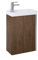 VBChome Badmöbel Set 45 cm Weiß Waschbecken mit Nuss Hängeschrank Waschtisch 1-Türen Soft-Close Seitengriff Modern Elegant