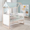 roba Hausbett 70x 140 cm - Babybett umbaubar zum Kinder/Juniorbett - Höhenverstellbar - 3 Schlupfstäbe - Gitterbett in Rahmenoptik aus Buche natur - Holz weiß