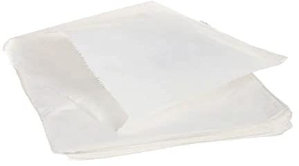 Lot de 50 sacs alimentaires en papier pur sulfurisé | 100 % respectueux de l'environnement | Blanc | 20 x 20 cm