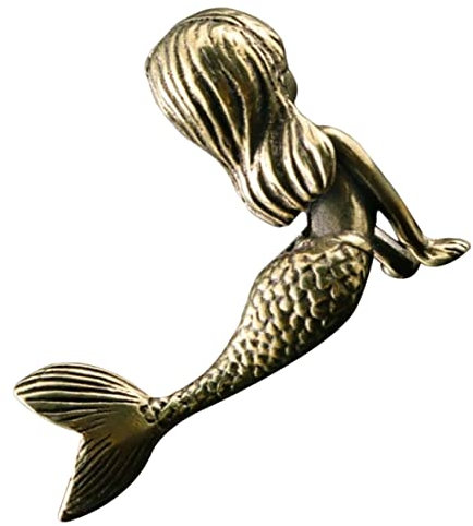 Veemoon Messing Meerjungfrauen Figur Retro Meerjungfrauen Dekoration Miniatur Meerjungfrau Aus Messing Tisch Dekoration Büro