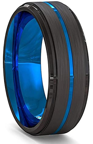 CHOUBAGUAI Ehering Wolframcarbid, 8 mm, Schwarz, für Herren und Damen, Retro-Stil, keltischer Drachen-Inlay, rote Kohlefaser, Stil 11
