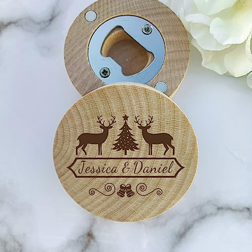 Apribottiglie Con Logo Personalizzato - Festa Di Matrimonio Del Padrino In Legno Inciso, Logo Personalizzato Apribottiglie Bomboniera, Apribottiglie In Legno Personalizzato Bomboniere Per Frigorifer