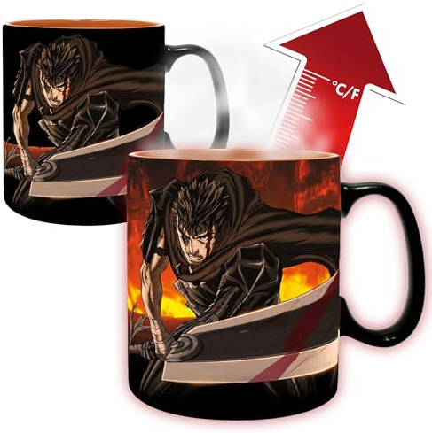ABYSTYLE – BERSERK Mug Thermo-réactif Berserk – Produit Officiel – Tasse Heat Change 460 ml Céramique Haute Qualité Premium