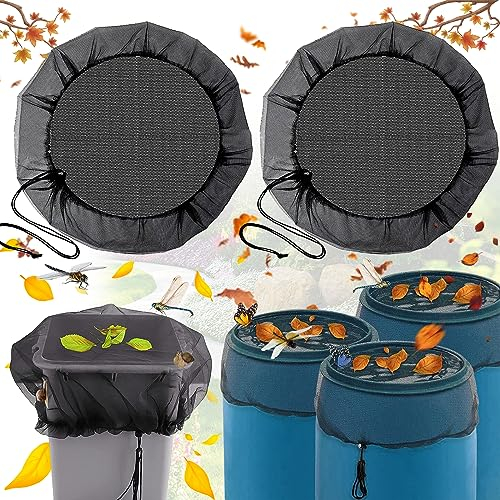 2 Pcs Red para Depósito de Agua de Lluvia, 95cm Red Protectora para Barril de Lluvia Red, para Barril De Lluvia Red del Tanque De Agua Cubierta para Barril De Lluvia para JardíN Exterior