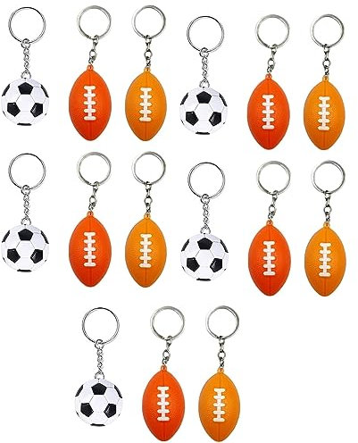 CHUANGOU 15 Pièces Rugby Porte-Clés,Mini Balles Porte-Clés,pour des Remplisseurs de Cadeau de Sac.