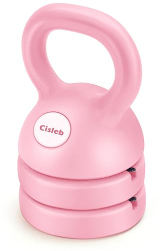 Cisleb Adjustable Kettlebell Weight Set: 3-in-1 Kettlebells (5lbs 8lbs 12lbs) for Home Gym Full-Body Workout Strength Training Weight Loss | Good for Beginners & Women