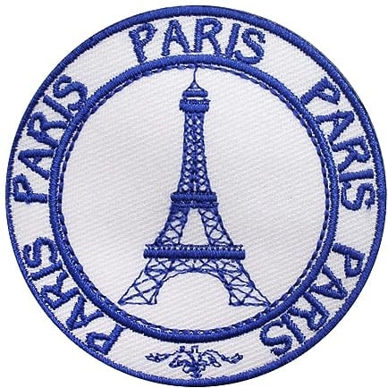 Traveler Stamp Patch, Paris Patch, Travel Patch, Groovy Patch Embroidered Iron on Sew on Patch Badge for Clothes etc. 7 cm