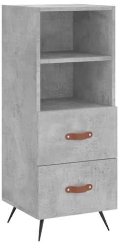 vidaXL Sideboard, Kommode mit viel Stauraum, Mehrzweckschrank Anrichte für Wohnzimmer, Schrank Beistellschrank Metallbeine, Modern, Betongrau Holzwerkstoff