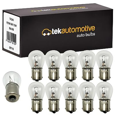 Tek Automotive 241 P21W 24V Lampen für LKW Bremse Rücklicht Rückfahrscheinwerfer Nebelscheinwerfer 24V 21W BA15S LKW Birne - Box mit 10 Stück