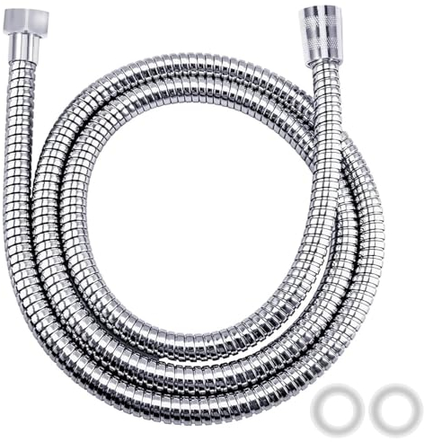 Vinabo Manguera de ducha, 150cm (59 pulgadas) Manguera de ducha Tubo de acero inoxidable Anti-Kink Estándar G1/2 Todos los conectores de cobre Manguera universal de repuesto, Accesorios de Baño