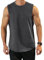 Herren Tanktop Gym Tshirt Baumwolle Muskel Fitness Training Laufshirt Fitness Tanks Ärmelloser Shirt 03 Dunkelgrau 2XL