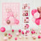 104Pcs Babyparty Box Deko für Mädchen, 5 Transparente Ballonbox mit 54 Buchstaben (B+A-Z*2), 45 Luftballons Rosa Gold, Baby Luftballon Boxen für Baby Shower, Babyparty, Geburtstag Deko, Gender Reveal