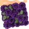 N&T NIETING Artificial Flowers Roses, 25Pcs Real Touch Fake Flower Roses with Stems, Foam Rose Bulk for Wedding Bouquets Table Centerpieces Bridal Shower Party Home Decorations(Dusty Purple)